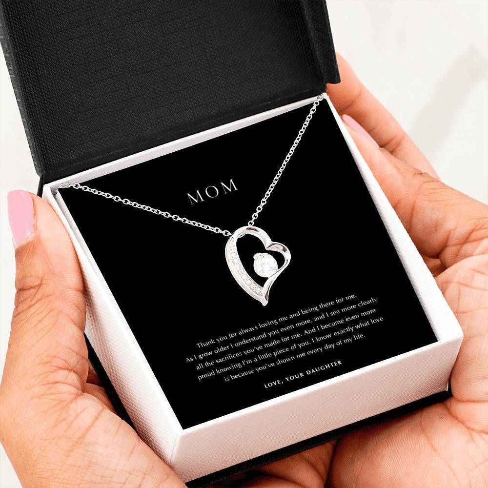 Thanks For Always Loving Me Black Forever Love Necklace For Mom