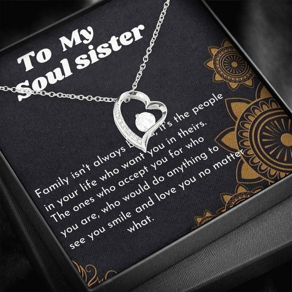 To My Soul Sister Forever Love Necklace Love You No Matter What