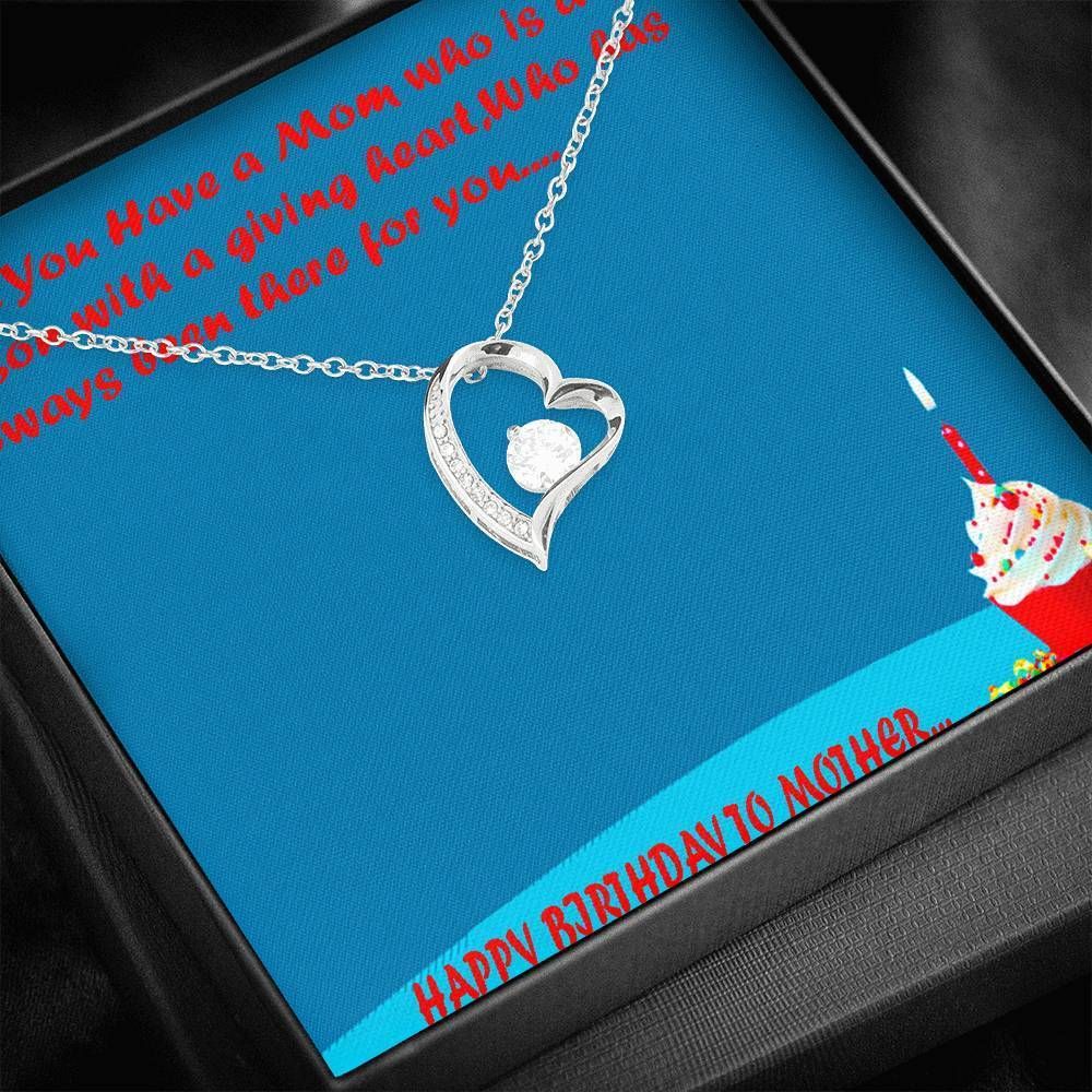 Happy Birthday To Mother Small Cake With Candle Forever Love Necklace