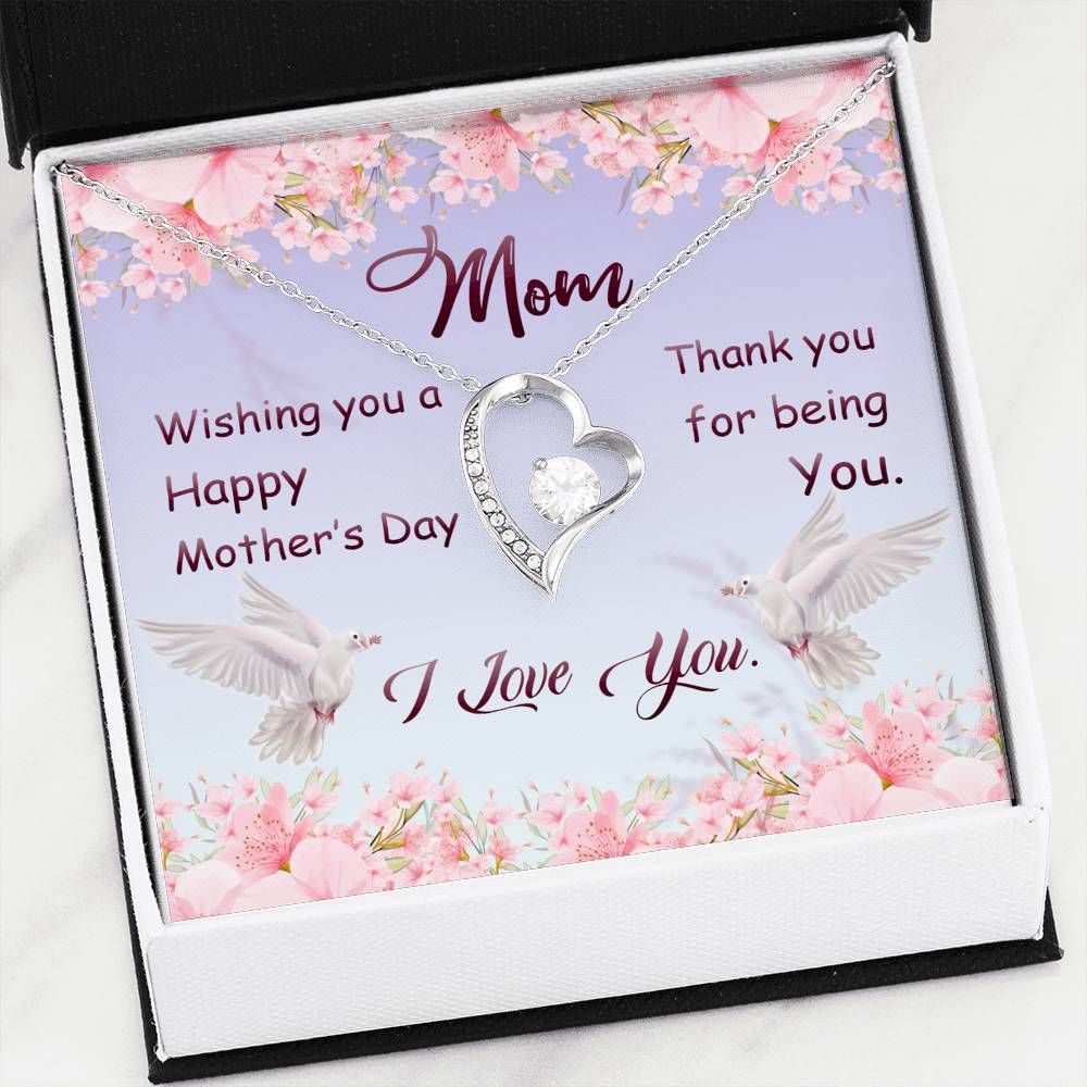 Wishing You A Happy Mother's Day Forever Love Necklace Gift For Mom