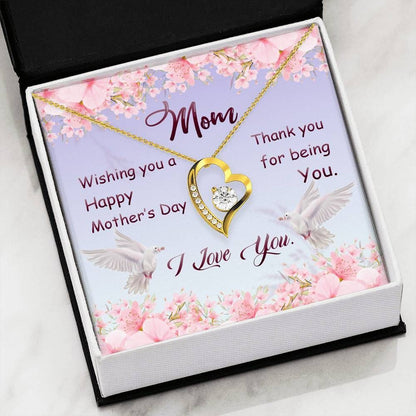 Wishing You A Happy Mother's Day Forever Love Necklace Gift For Mom