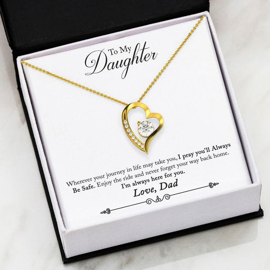 To My Daughter Pray You'll Be Safe Forever Love Necklace Gift