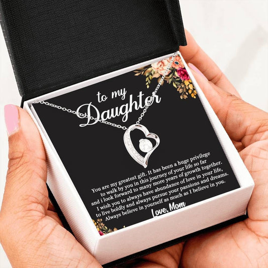 To My Daughter My Greatest Gift From Heaven Forever Love Necklace Gift For Daughter