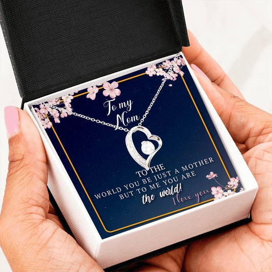 You Are The World Cherry Blossom Forever Love Necklace Gift For Mom Mama