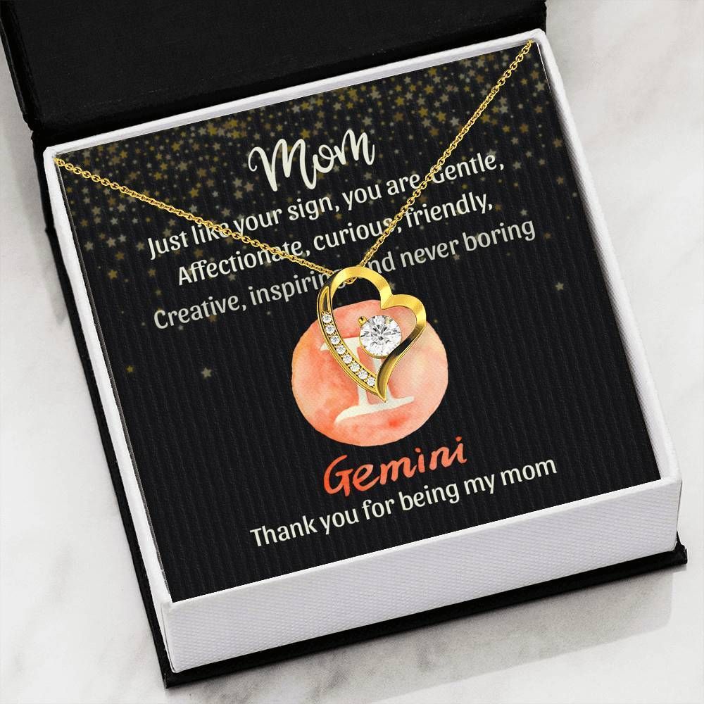 Thanks For Being My Mom Forever Love Necklace For Gemini Mom