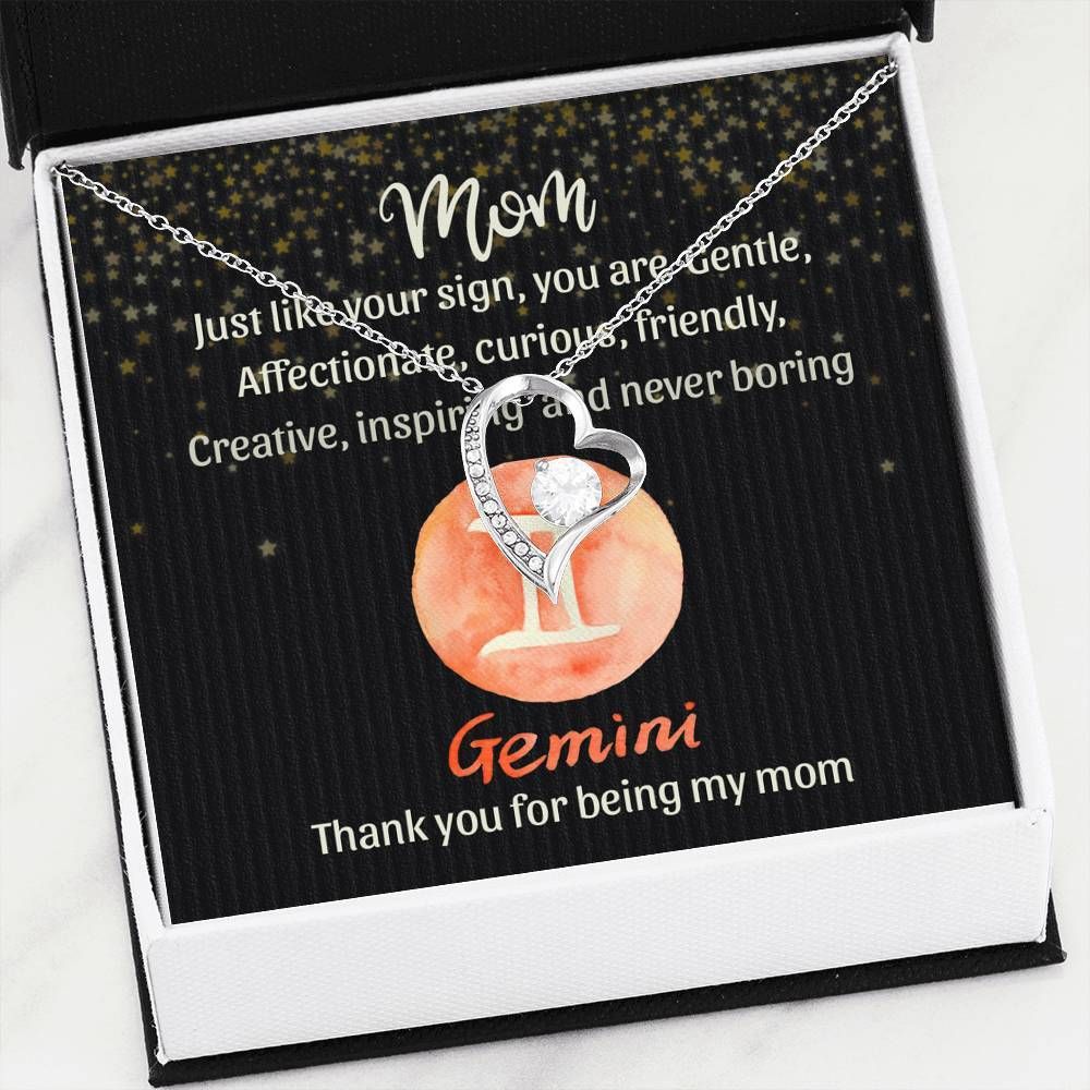 Thanks For Being My Mom Forever Love Necklace For Gemini Mom