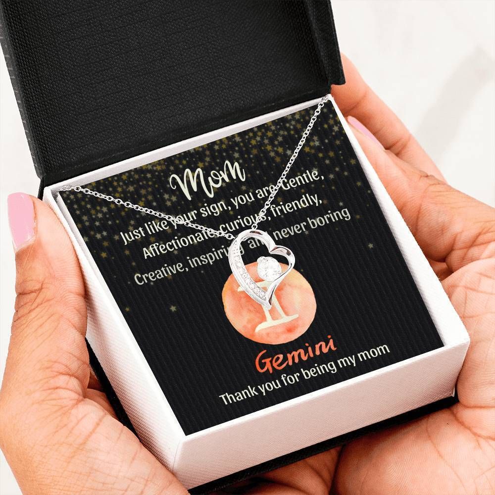 Thanks For Being My Mom Forever Love Necklace For Gemini Mom