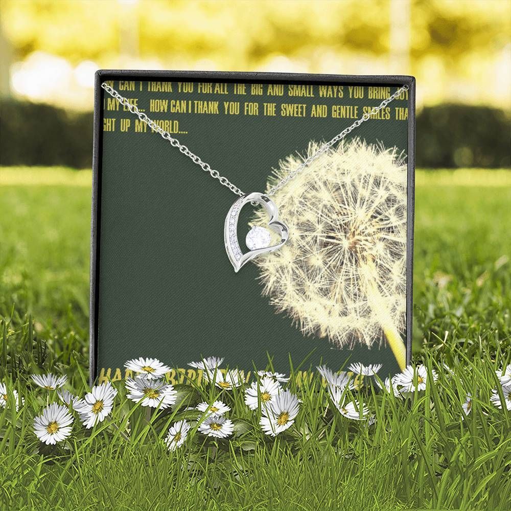 Dandelion Flower Forever Love Necklace Thanks For The Sweet Birthday For Wife