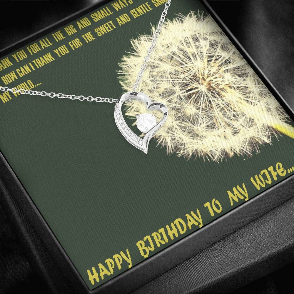 Dandelion Flower Forever Love Necklace Thanks For The Sweet Birthday For Wife