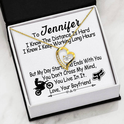 Forever Love Necklace Gift For Her Name Jennifer You Live In My Mind