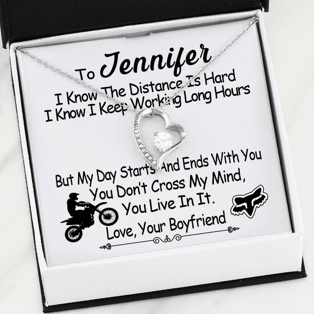 Forever Love Necklace Gift For Her Name Jennifer You Live In My Mind