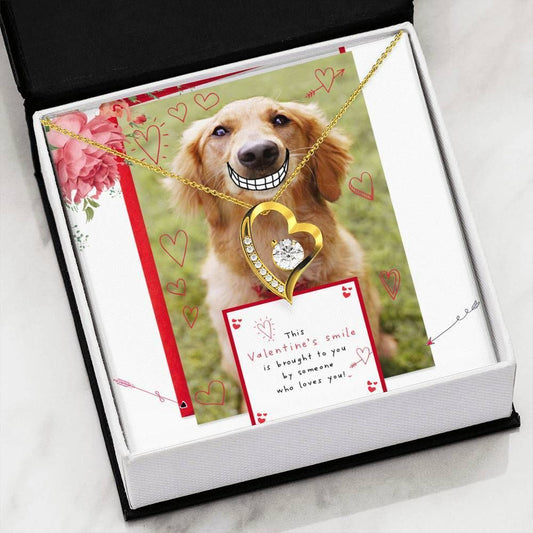 Valentine's Day Smile For You Funny Dog Forever Love Necklace Gift For Women