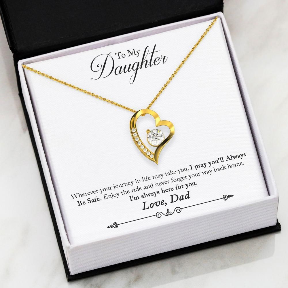 Dad To Daughter Always Stay Safe Forever Love Necklace