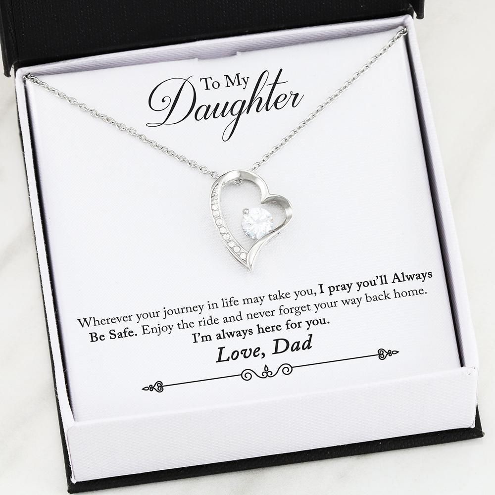 Dad To Daughter Always Stay Safe Forever Love Necklace