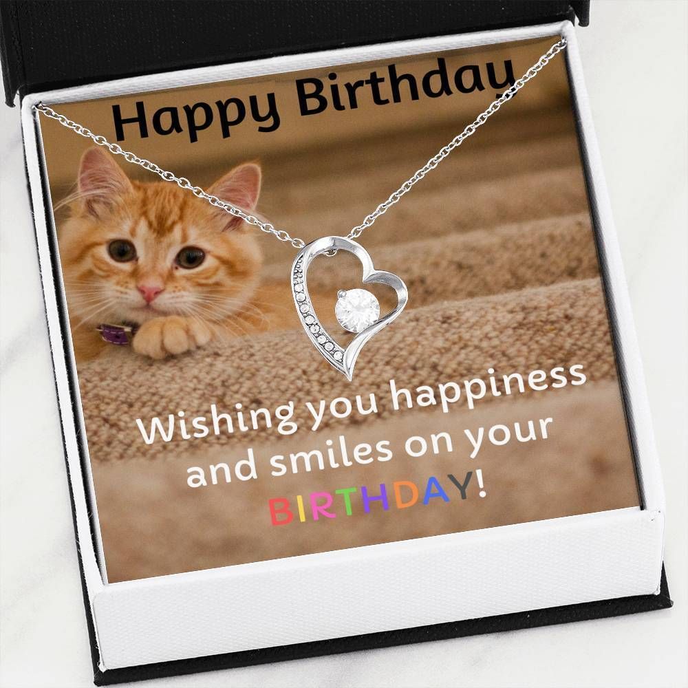 Happy Birthday Cat Lovers Forever Love Necklace Gift For Women