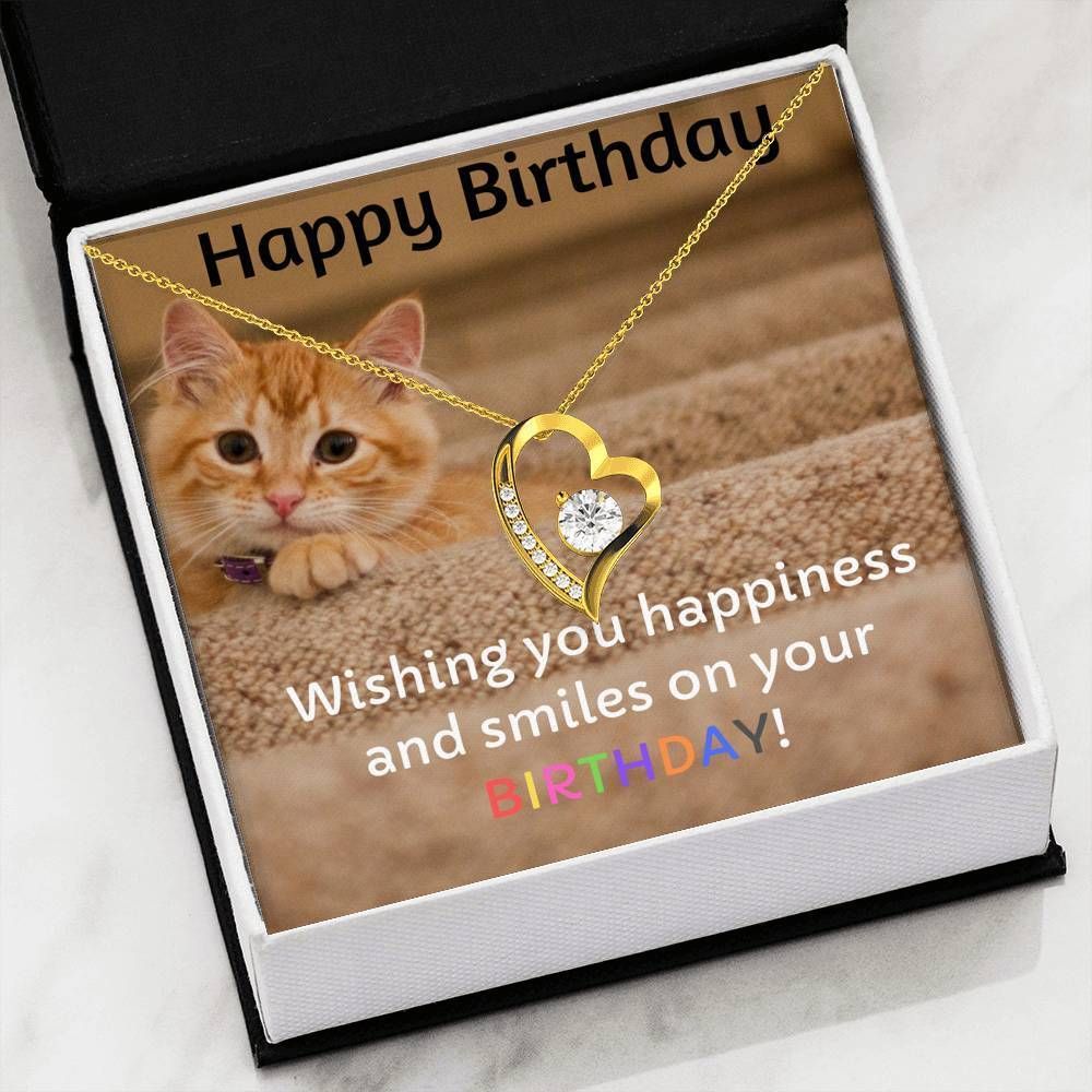 Happy Birthday Cat Lovers Forever Love Necklace Gift For Women