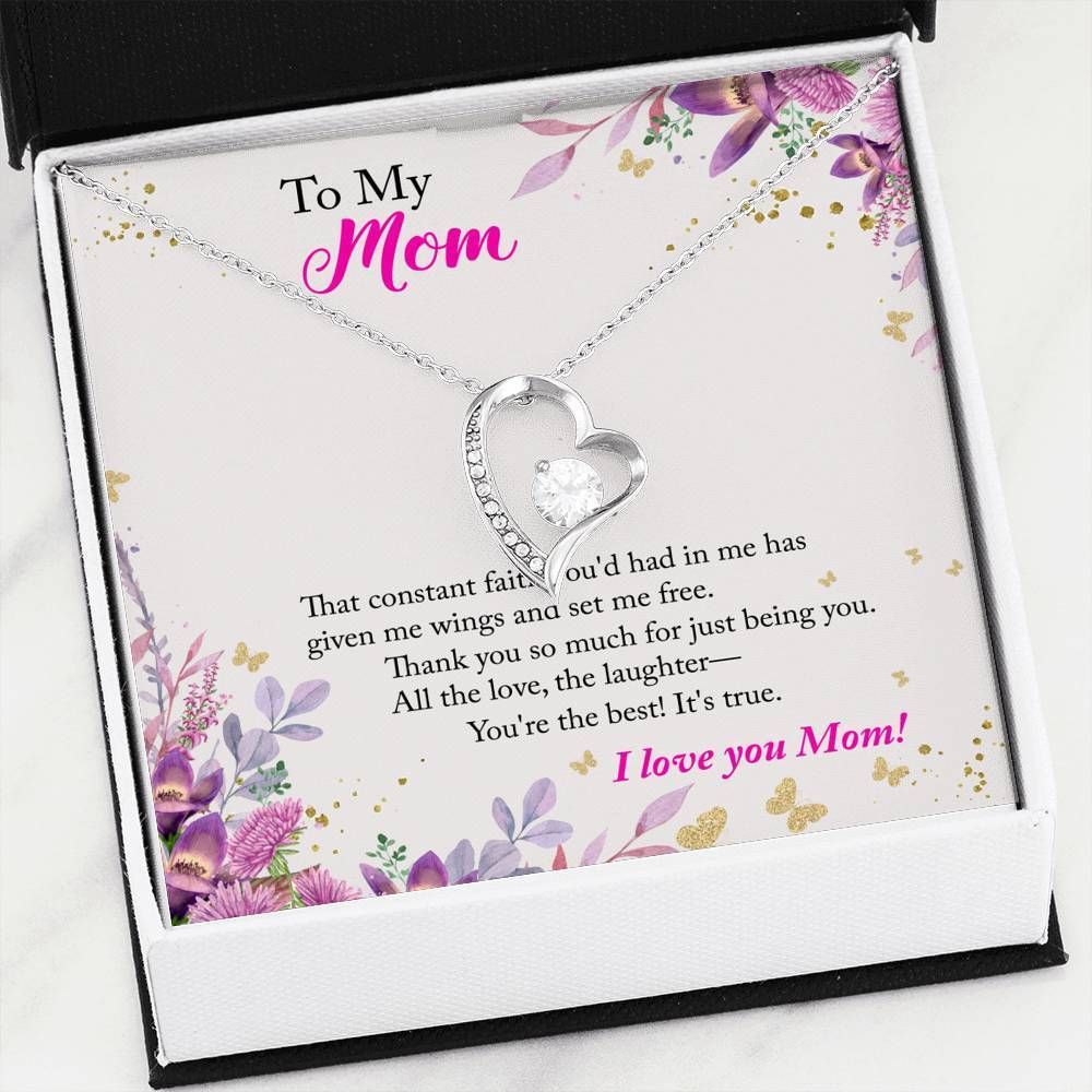 I Love You Mom Forever Love Necklace For Mom