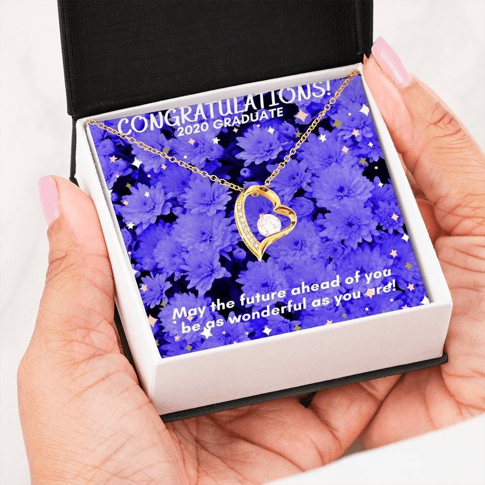 Congratulations 2020 Graduate Purple Flower Forever Love Necklace Gift For Women