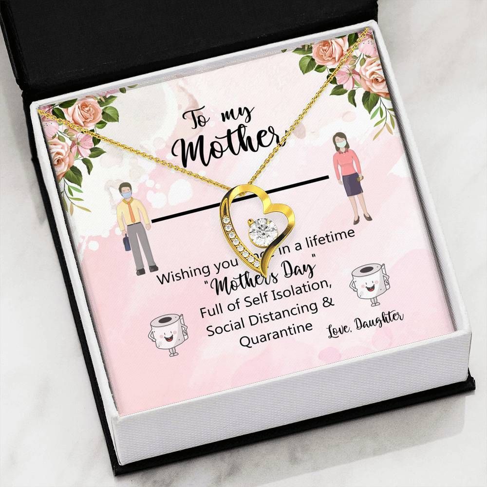 Happy Mother's Day Message Card To My Mother Forever Love Necklace Gift For Mom