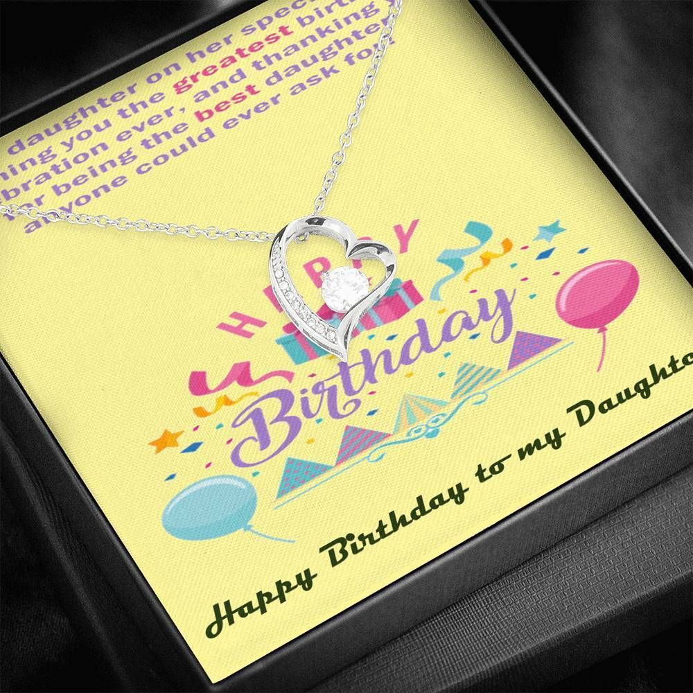 Happy Birthday Loving Message Card Forever Love Necklace For Daughter