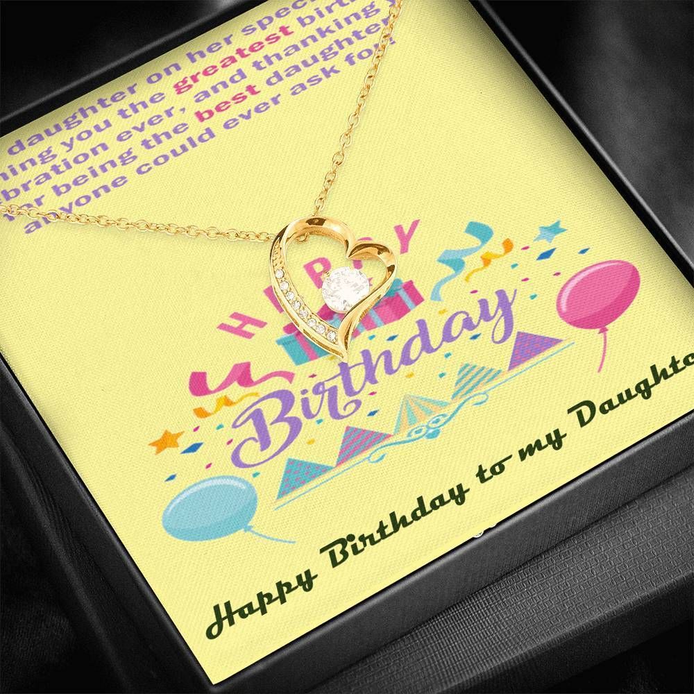 Happy Birthday Loving Message Card Forever Love Necklace For Daughter