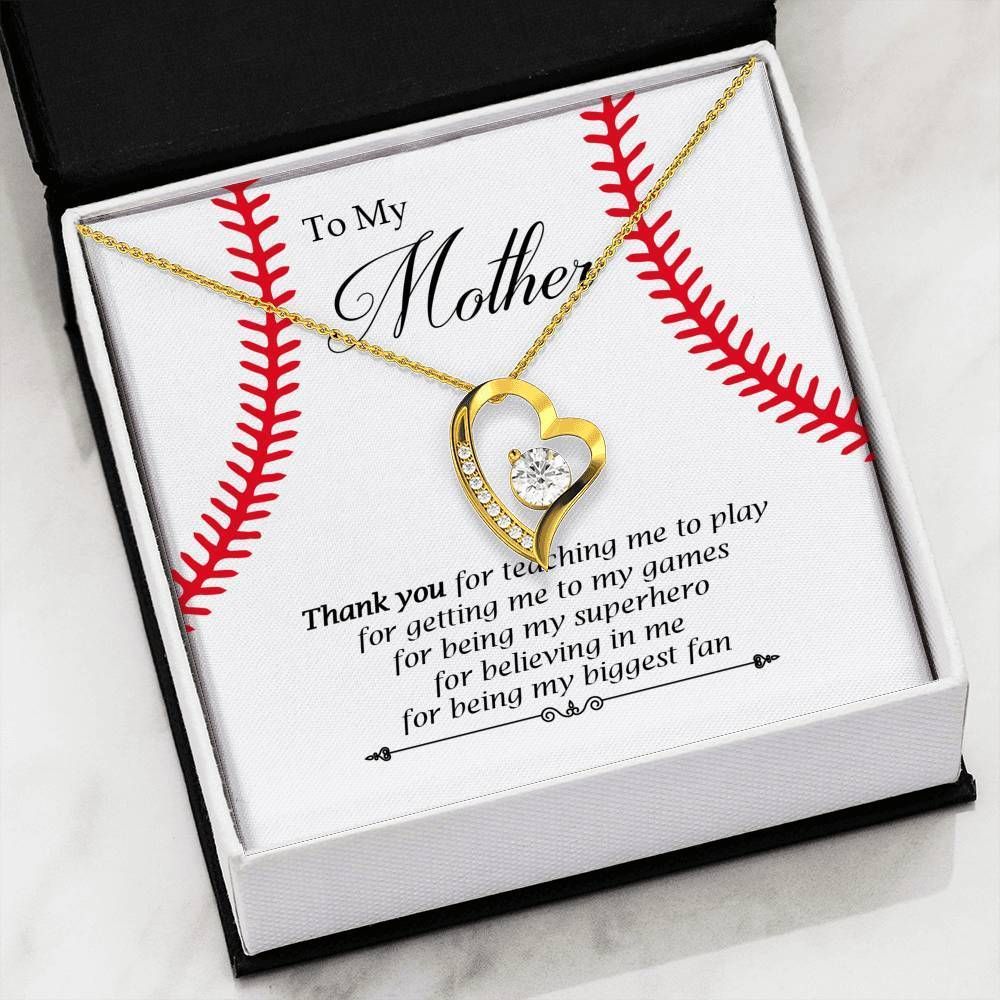 Forever Love Necklace Gift For Baseball Mama Thank You For Teaching Me To Play