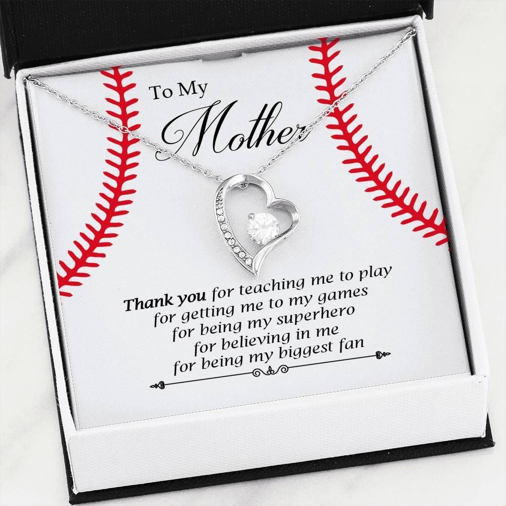 Forever Love Necklace Gift For Baseball Mama Thank You For Teaching Me To Play