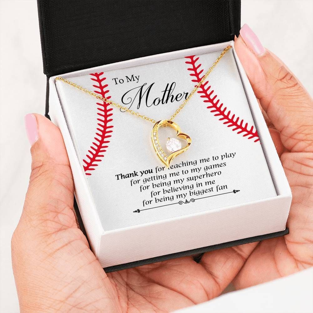 Forever Love Necklace Gift For Baseball Mama Thank You For Teaching Me To Play