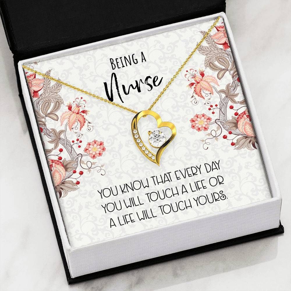 Being A Nurse Forever Love Necklace Gift For Women Card