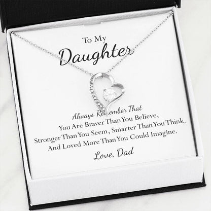 To Daughter From Dad You Are Braver Than You Believe Forever Love Necklace