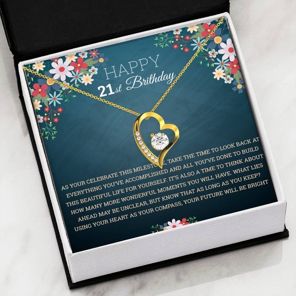 21st Happy Birthday Forever Love Necklace Gift For Women