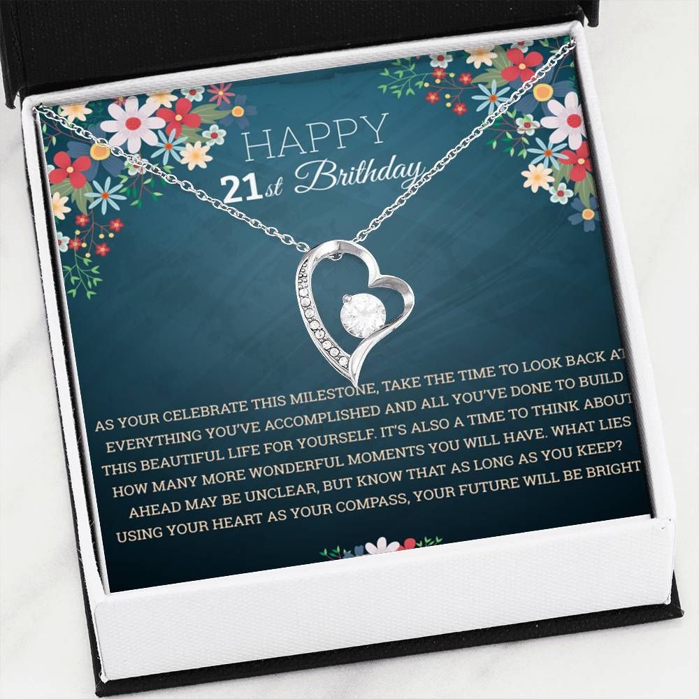 21st Happy Birthday Forever Love Necklace Gift For Women