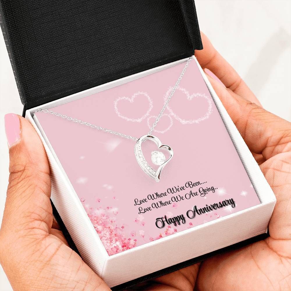 Love Anywhere With You Happy Anniversary For Wife Forever Love Necklace