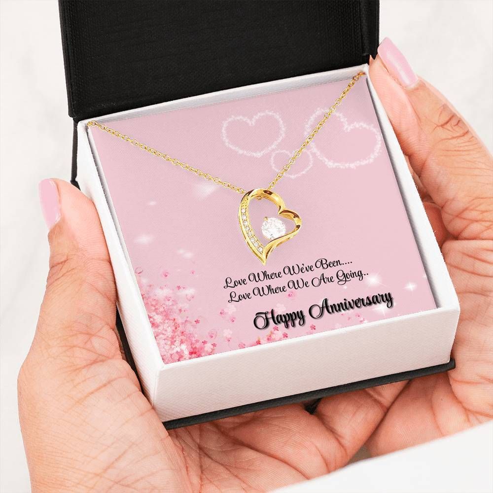 Love Anywhere With You Happy Anniversary For Wife Forever Love Necklace