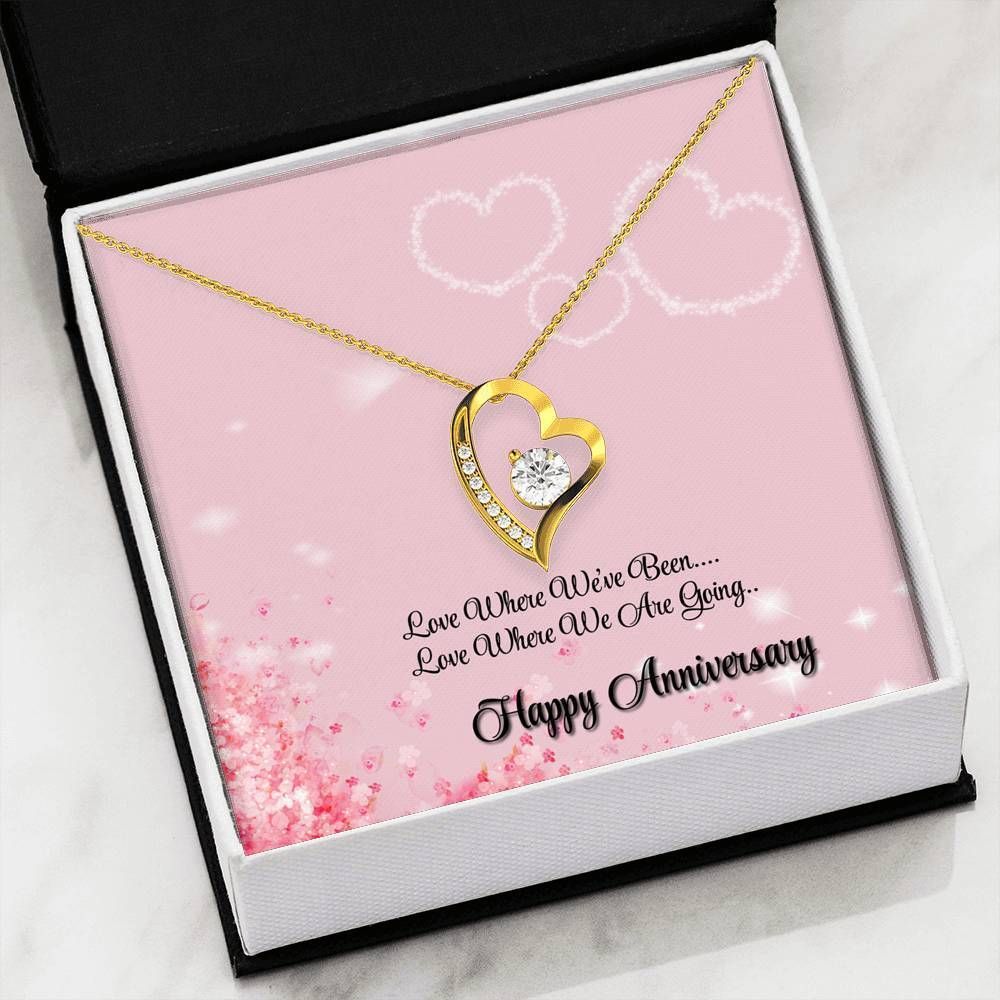 Love Anywhere With You Happy Anniversary For Wife Forever Love Necklace