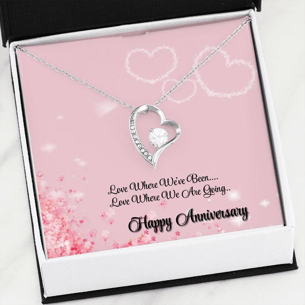 Love Anywhere With You Happy Anniversary For Wife Forever Love Necklace