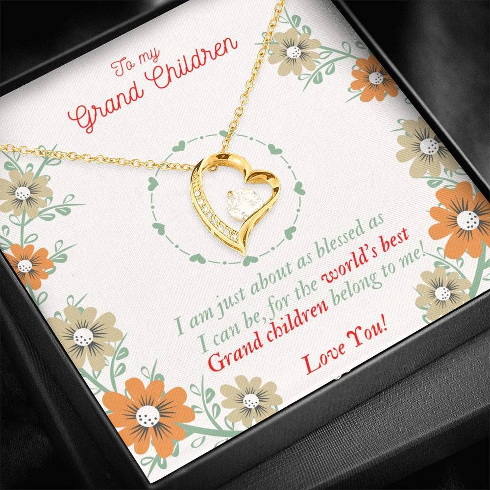 The World's Best Grand Children Belong To Me Forever Love Necklace For Grand Children