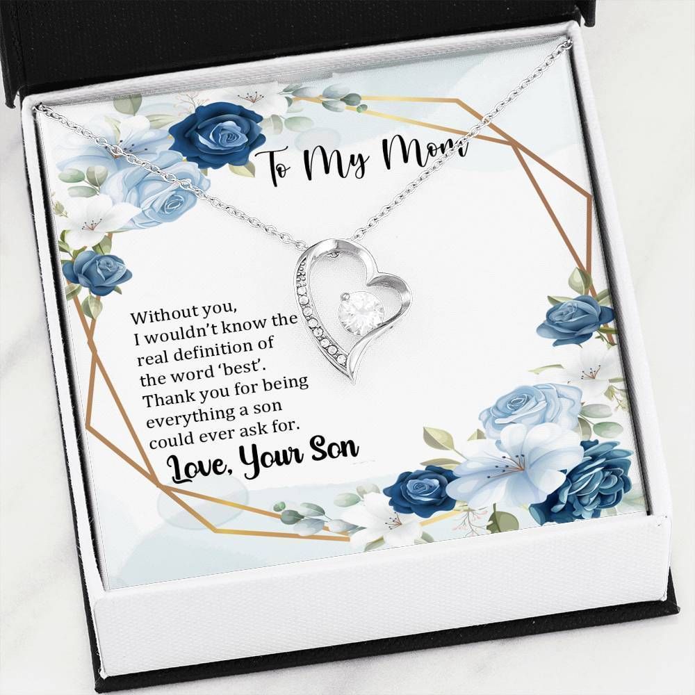 Without You Blue Rose Forever Love Necklace For Mom