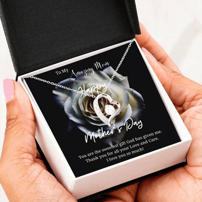 Thank For All You Do White Rose Forever Love Necklace For Mom