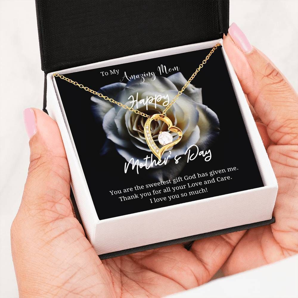 Thank For All You Do White Rose Forever Love Necklace For Mom