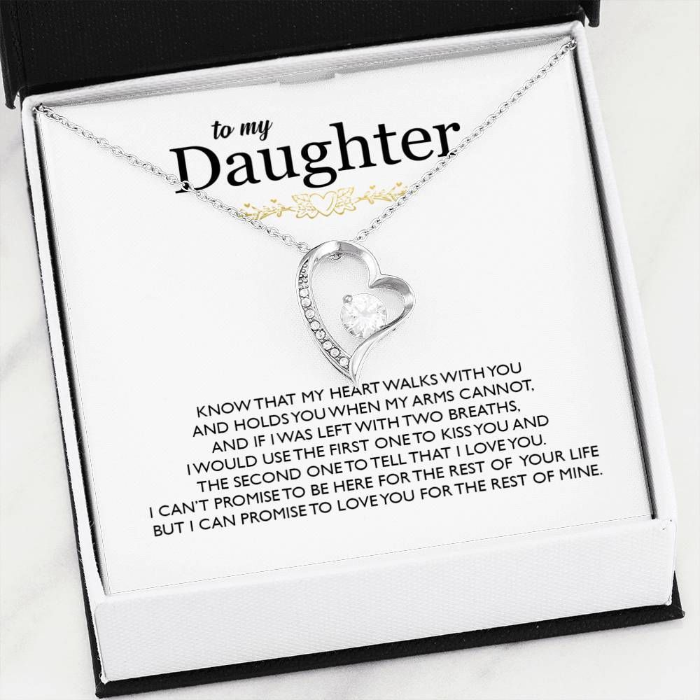 My Heart Walks With You Forever Love Necklace For Daughter