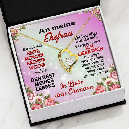 Ich Will Dich Forever Love Necklace Gift For An Meine Ehefrau