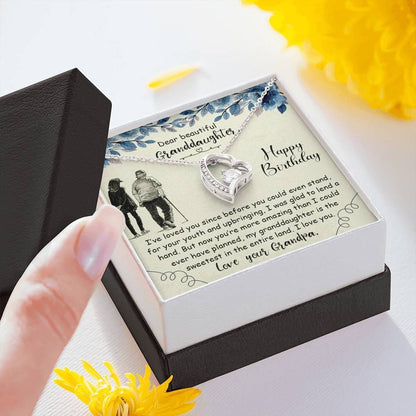 I Love You Grandpa Giving Granddaughter Forever Love Necklace