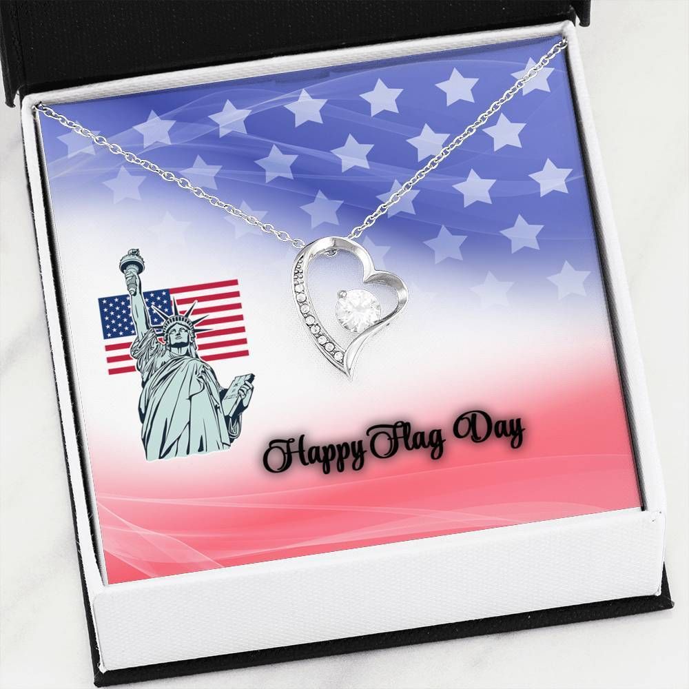 American Flag Happy Flag Day Forever Love Necklace For Women