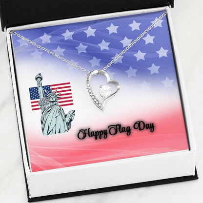 American Flag Happy Flag Day Forever Love Necklace For Women