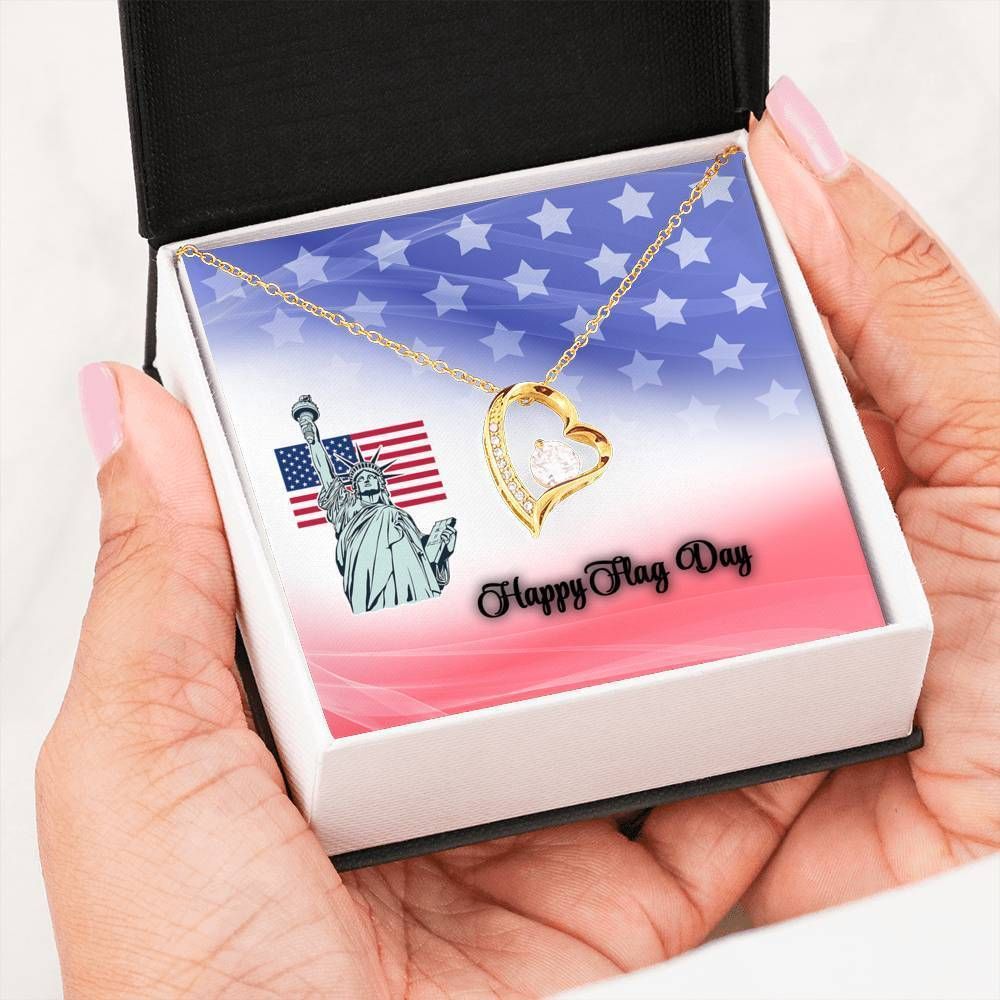 American Flag Happy Flag Day Forever Love Necklace For Women