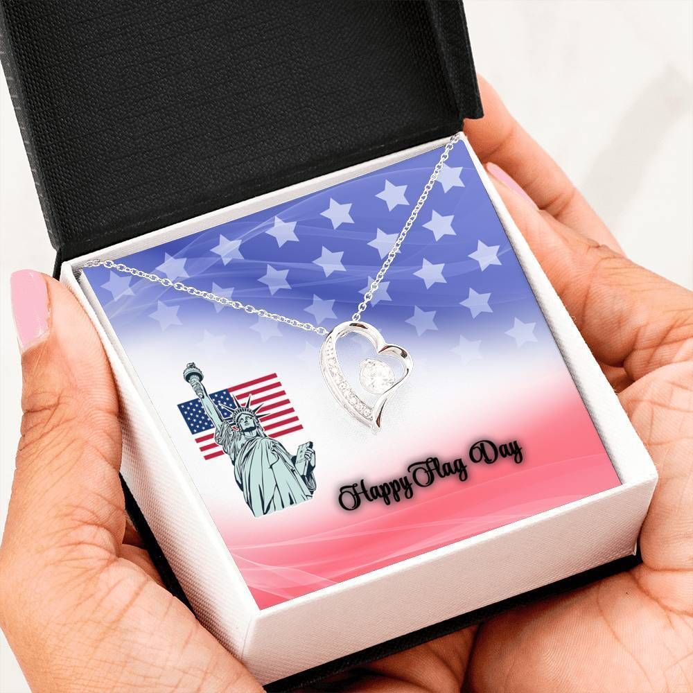 American Flag Happy Flag Day Forever Love Necklace For Women