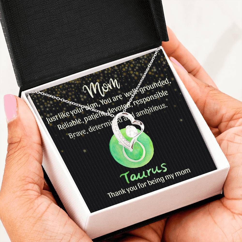 Taurus Thank For Being My Mom Forever Love Necklace For Women