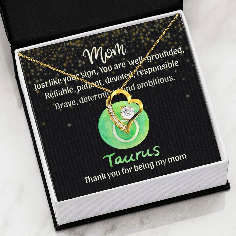 Taurus Thank For Being My Mom Forever Love Necklace For Women