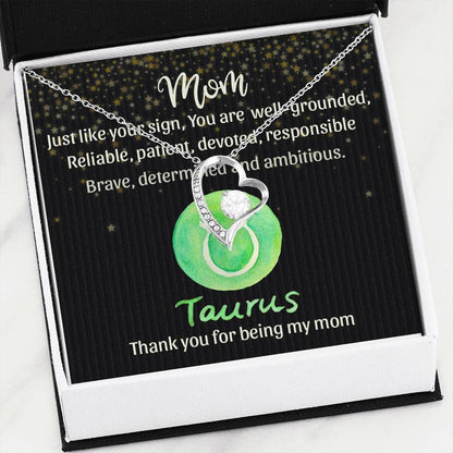 Taurus Thank For Being My Mom Forever Love Necklace For Women